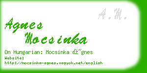 agnes mocsinka business card